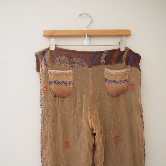 Paul Ropp Silk Boho Capri Pants sz 6 - Picture 6 of 7